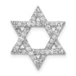 14k White Gold 1/2 carat Diamond Star of David Chain Slide