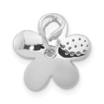 14k White Gold 1/20 carat Diamond Flower Chain Slide - Image 3