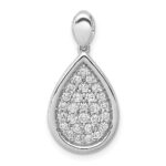 14k White Gold 1/2 carat Pave Diamond Fancy Teardrop Pendant