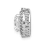 14k White Gold Holds 6.5mm Center 1/4 carat Diamond Semi-mount Halo Chain Slide - Image 2