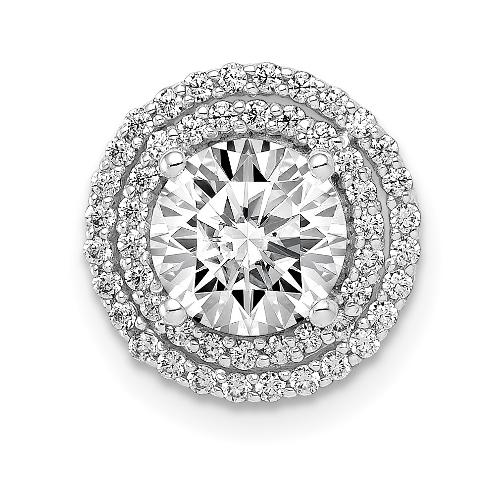 PM4021-025-WA.jpg 14k White Gold Holds 6.5mm Center 1/4 carat Diamond Semi-mount Halo Chain Slide - Image 1