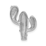 14k White Gold 1/10 carat Diamond Cactus Chain Slide - Image 3