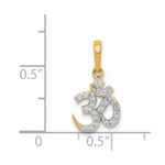 14k 1/6 carat Diamond Om Symbol Pendant - Image 4