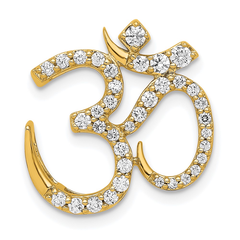PM4092-042-YA.jpg 14k 3/8 carat Diamond Om Symbol Chain Slide - Image 1