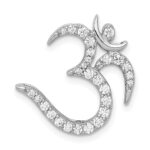 14k White Gold 3/8 carat Diamond Om Symbol Chain Slide