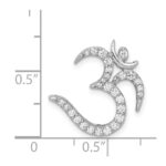 14k White Gold 3/8 carat Diamond Om Symbol Chain Slide - Image 4
