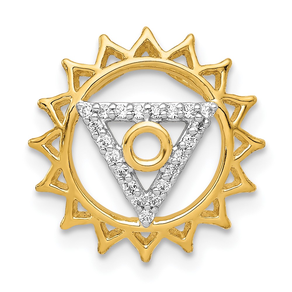 PM4097-010-YA.jpg 14k 1/10 carat Diamond Vishuddha/Throat Chakra Chain Slide - Image 1