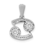14k White Gold Diamond Cancer Zodiac Pendant - Image 3