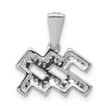 14k White Gold Diamond Aquarius Zodiac Pendant - Image 3
