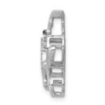 14k White Gold White and Black Diamond Big and Little Cats Chain Slide - Image 2