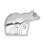 14k White Gold and Black Rhodium 1/10 carat Diamond Bears Chain Slide - Image 3