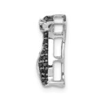 14k White Gold 1/5 carat Black Diamond Penguin Chain Slide - Image 2