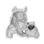 14k White Gold 3/8 carat Black Diamond Pandas Chain Slide - Image 3