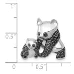 14k White Gold 3/8 carat Black Diamond Pandas Chain Slide - Image 4