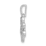 14k White Gold 1/4 carat Lab Grown Diamond VS/SI+ G+ Complete Paw Print Pendant - Image 2