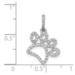 14k White Gold 1/4 carat Diamond Paw Print Pendant - Image 4