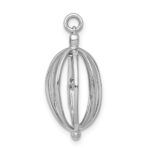 14k White Gold Diamond Bird in Cage Pendant - Image 2