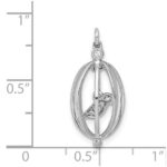 14k White Gold Diamond Bird in Cage Pendant - Image 4