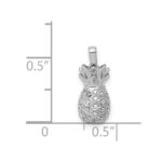 14k White Gold 1/6 carat Diamond Pineapple Pendant - Image 4
