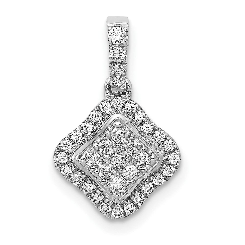 PM4370-025-1WA.jpg 10k White Gold 1/4ct. Diamond Cluster Pendant - Image 1
