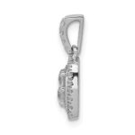 14k White Gold 1/2 carat Diamond Square Halo Cluster Pendant - Image 2