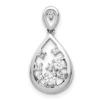 14k White Gold 1/5 carat Lab Grown Diamond VS/SI+ G+ Complete Cluster Double Teardrop Pendant