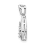 14k White Gold 1/5 carat Lab Grown Diamond VS/SI+ G+ Complete Cluster Double Teardrop Pendant - Image 2