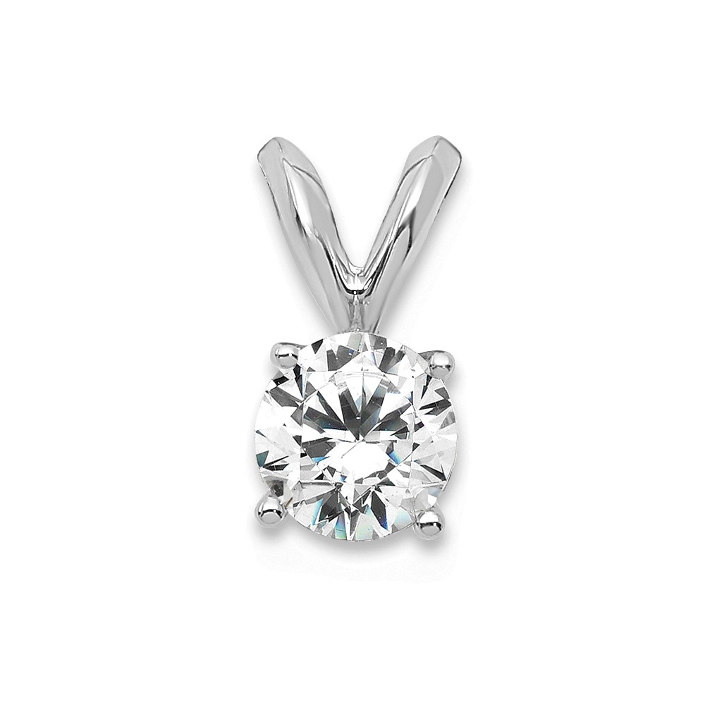PM4396-033-WAA-1.jpg 14k White Gold 1/3 carat Lab Grown Diamond VS/SI+ G+ Round Complete Four Prong Solitaire Pendant - Image 1
