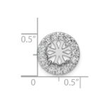 14k White Gold 1/2 carat Center Lab Grown Diamond VS/SI+ G+ Round Semi Mount 8.2mm Center Halo Chain Slide Pendant - Image 5