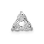 14k White Gold 1/2 carat Lab Grown Diamond VS/SI+ G+ Complete Three Stone Triangle Chain Slide Pendant - Image 3