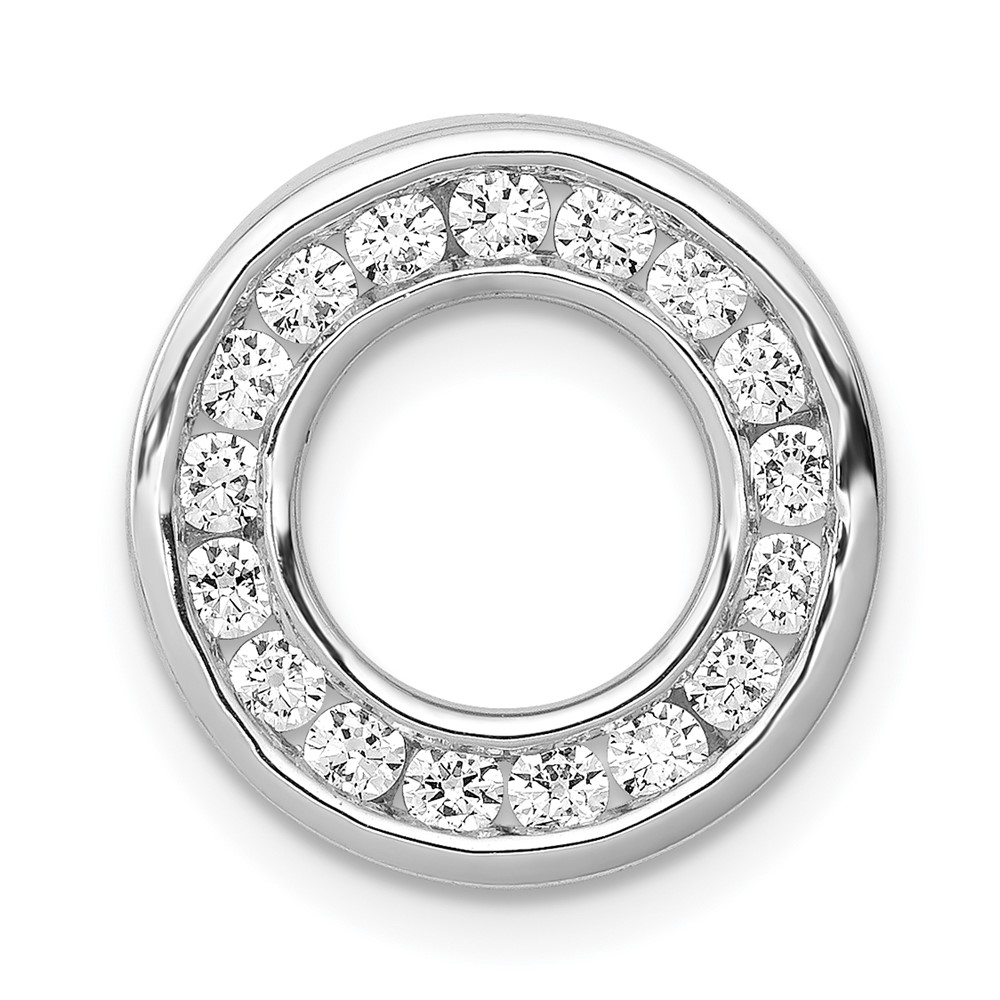 PM4710-050-WA.jpg 14k White Gold 1/2 carat Diamond Channel Set Circle Chain Slide - Image 1