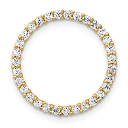14k Polished 3/8 carat Diamond Circle Chain Slide