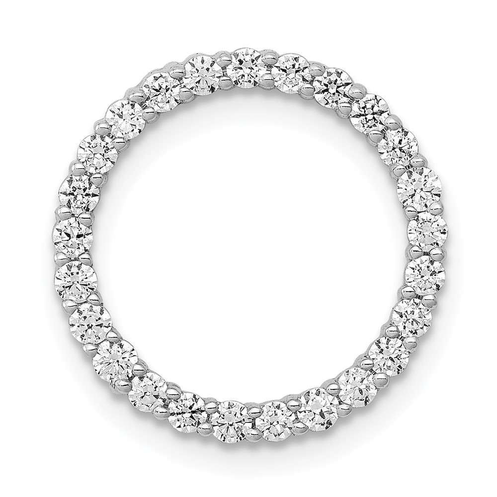 PM4714-050-WA-1.jpg 14k White Gold 1/2 carat Lab Grown Diamond VS/SI+ G+ Circle Chain Slide Pendant - Image 1