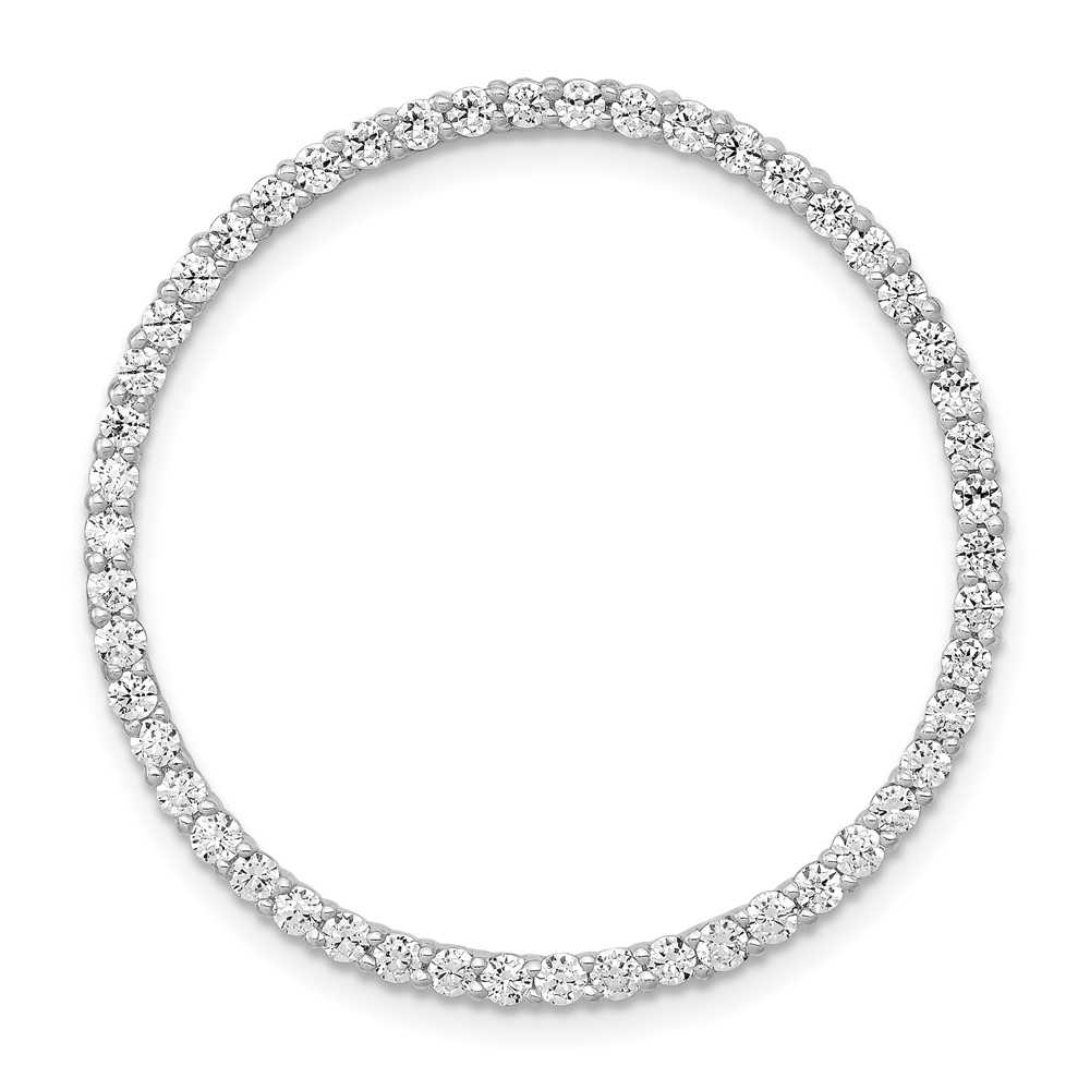 PM4714-100-WA-1.jpg 14k White Gold 1 carat Lab Grown Diamond VS/SI+ G+ Circle Chain Slide Pendant - Image 1