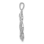 14k White Gold 1/5 carat Diamond Twisted Pendant - Image 2