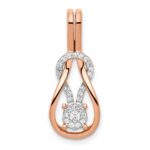 14k Rose Gold 1/6 carat Diamond Knot Slide Fits up to 2mm Regular/3mm Fancy or Reversible Omega
