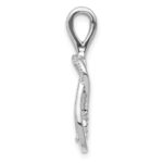 14k White Gold 1/6 carat Diamond Knot Slide Fits up to 2mm Regular/3mm Fancy or Reversible Omega - Image 2
