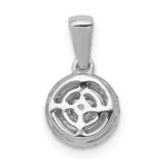 14k White Gold 1/4 carat Diamond Round Halo Cluster Pendant - Image 3