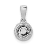 14k White Gold 1/3 carat Diamond Round Halo Pendant - Image 3