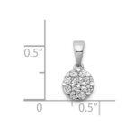 14k White Gold 1/3 carat Diamond Round Halo Pendant - Image 4
