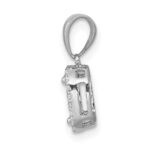 14k White Gold 1/4 carat Diamond Square Halo Cluster Pendant - Image 2