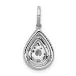 14k White Gold 1/2 carat Diamond Halo Teardrop Pendant - Image 3