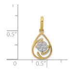14k Polished 1/15 carat Diamond Teardrop Slide Fits up to 2mm Regular/3mm Fancy or Reversible Omega - Image 4