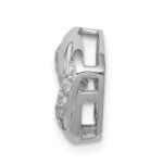14k White Gold 1/4 carat Vibrant Moving Diamond Intertwined Squares Chain Slide - Image 2