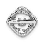 14k White Gold 1/4 carat Vibrant Moving Diamond Intertwined Squares Chain Slide - Image 3
