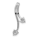 14k White Gold 1/10 carat Lab Grown Diamond VS/SI+ G+ Fashion Chain Slide Pendant - Image 3