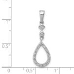 14k White Gold 1/8 carat Diamond Vintage Teardrop Pendant - Image 4