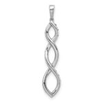 14k White Gold 1/4 carat Black and White Diamond Twisted Pendant - Image 3