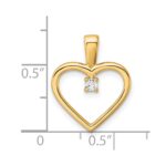 14K 1/20 carat AA Diamond Heart Pendant - Image 2
