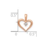 10K Rose Gold AA .02ct. Diamond Heart Pendant - Image 2